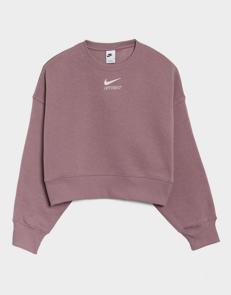 Ženski gornji dio trenirke NIKE VESTA W NSW PHNX FLC OS CREW IQ1431-204 smeđa