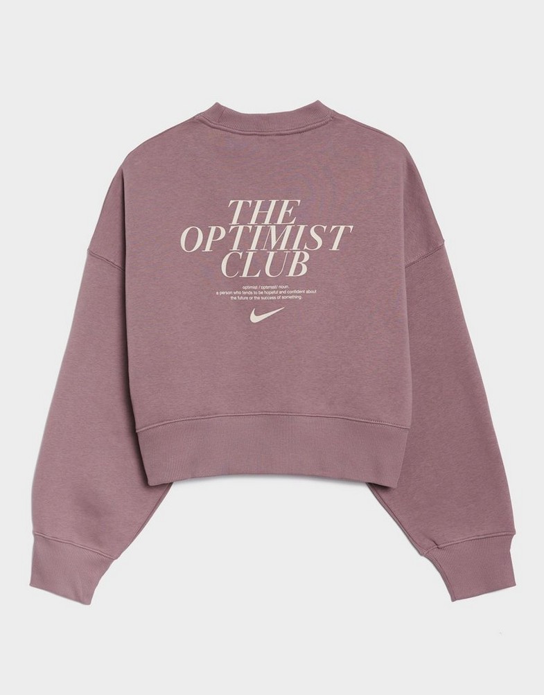 Ženski gornji dio trenirke NIKE VESTA W NSW PHNX FLC OS CREW IQ1431-204 smeđa