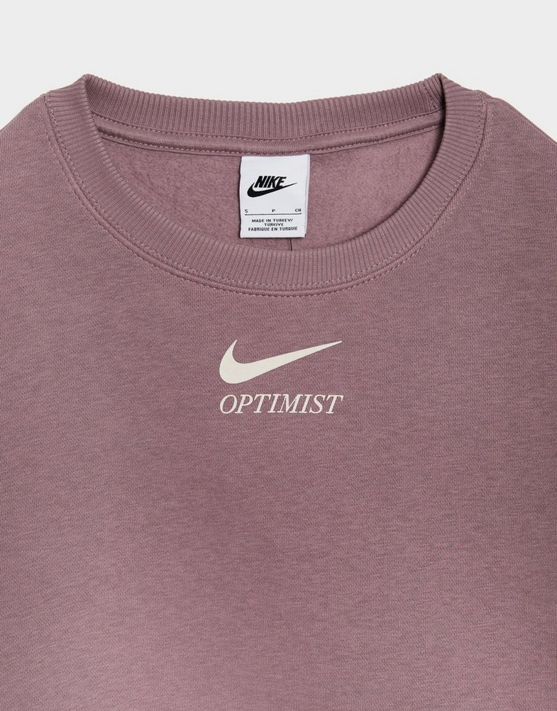 Ženski gornji dio trenirke NIKE VESTA W NSW PHNX FLC OS CREW IQ1431-204 smeđa