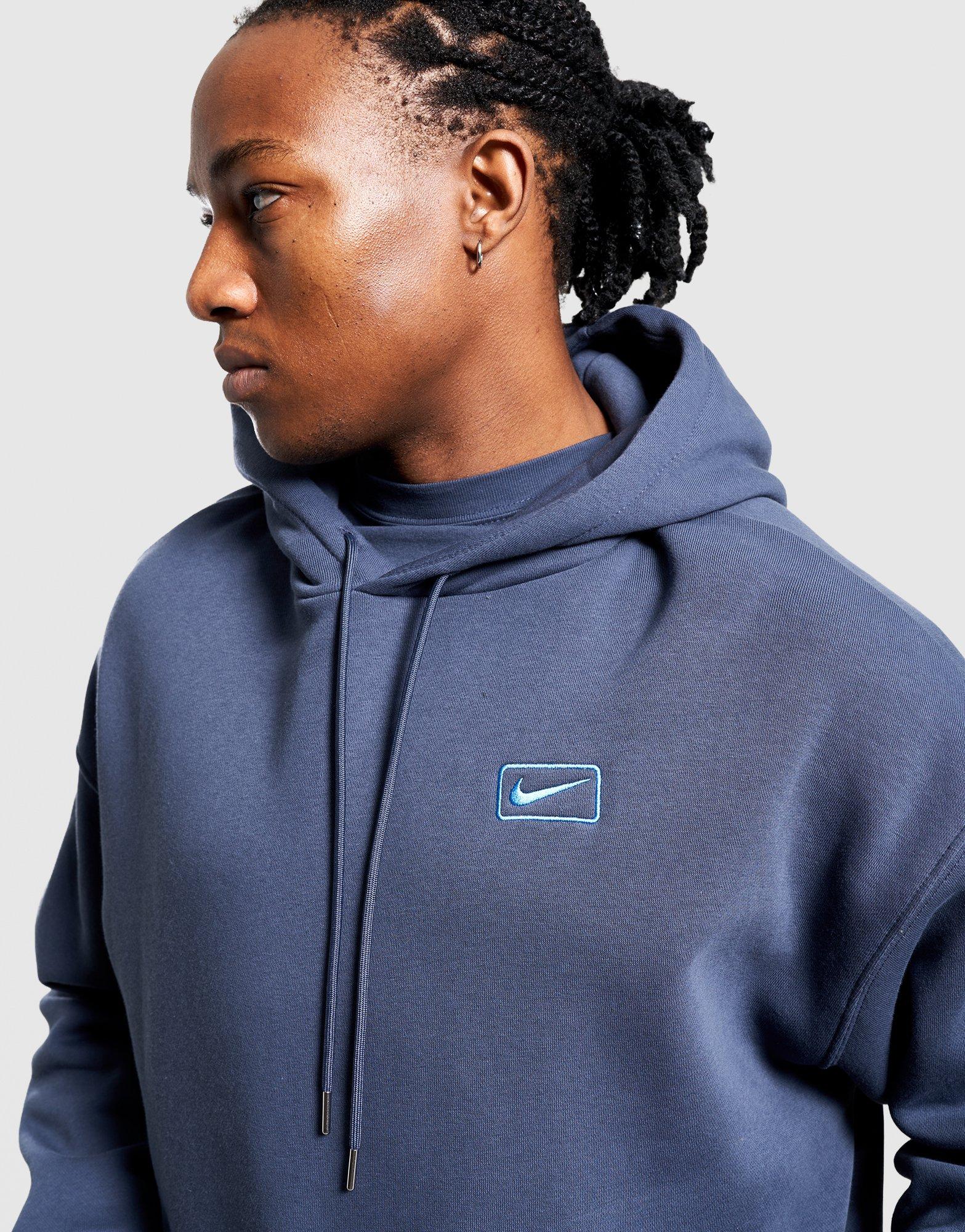 Bluza męska NIKE BLUZA Z KAPTUREM M NSW SF PO HOODIE GFX IQ2772-437 Niebieski