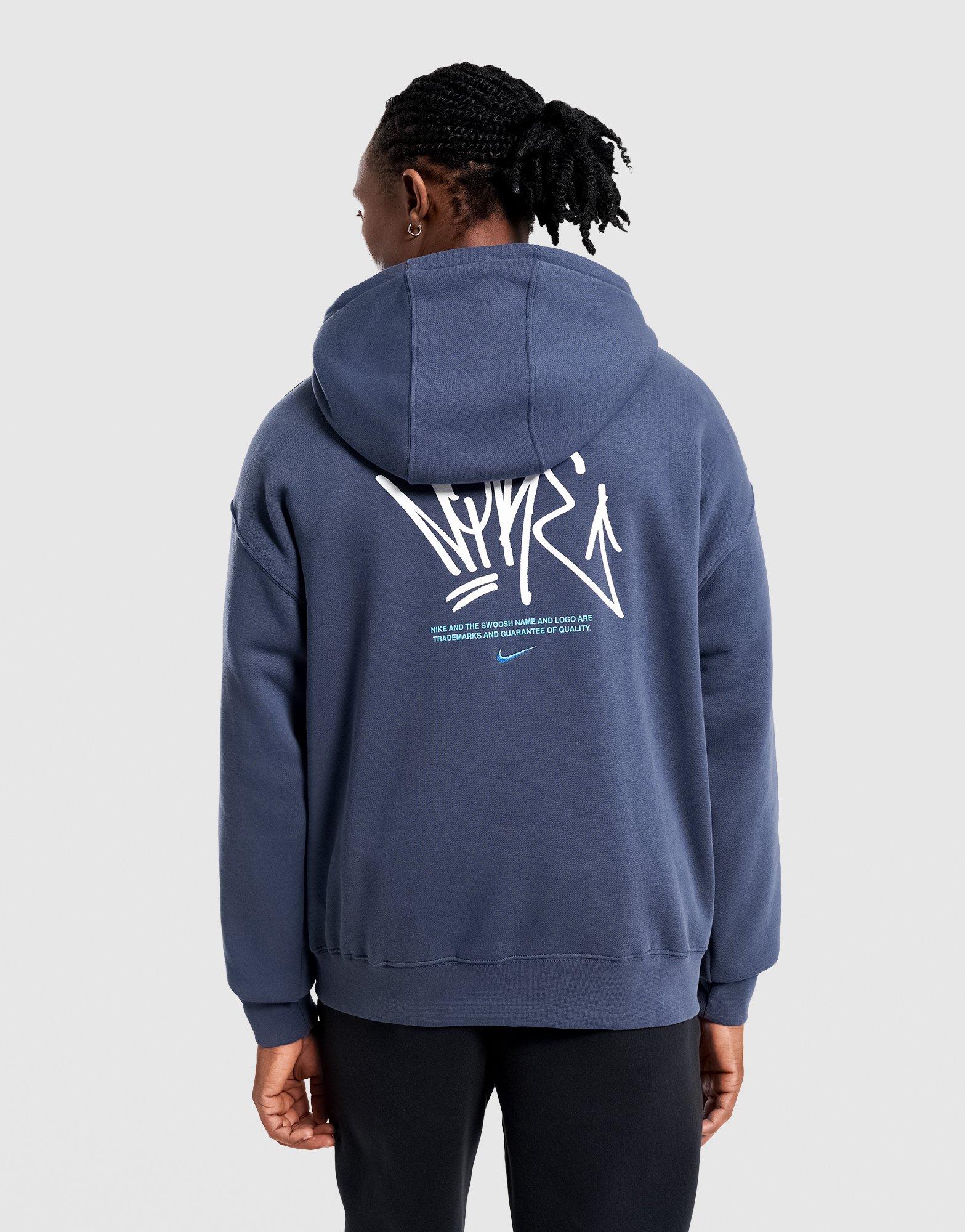 Bluza męska NIKE BLUZA Z KAPTUREM M NSW SF PO HOODIE GFX IQ2772-437 Niebieski