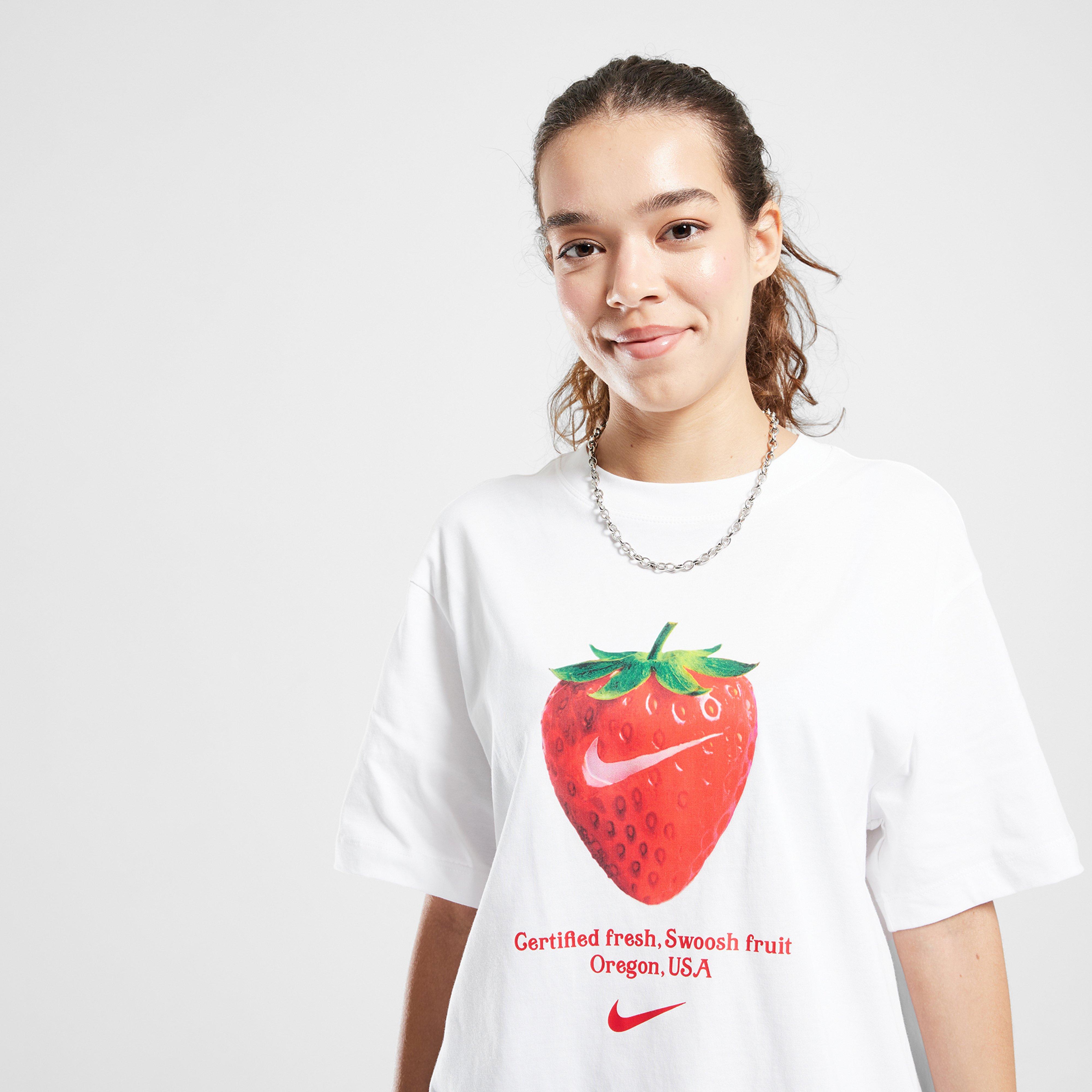 Koszulka, t-shirt damski NIKE T-SHIRT W NSW FRT OS STWBRY TEE