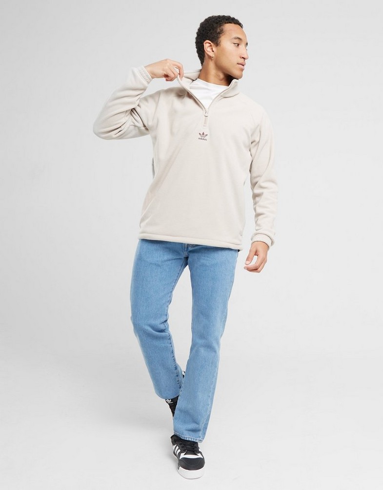 Bluza męska ADIDAS BLUZA ROZPINANA POLAR FLC HZ STONE IS7234 Beżowy