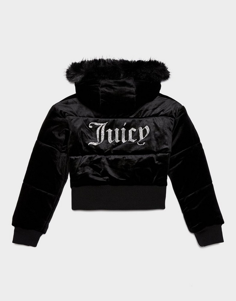 JUICY COUTURE BUNDA DMNT FUR VLR HD JKT BLK JCJDW448101 Čierna