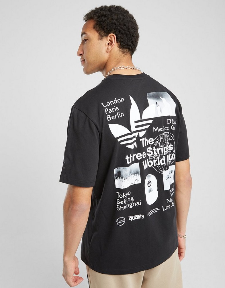 Tricou pentru bărbați ADIDAS TRICOU BAND TEES - WORLD TOUR ORIGINALS POLY CORE JE4260 Negru