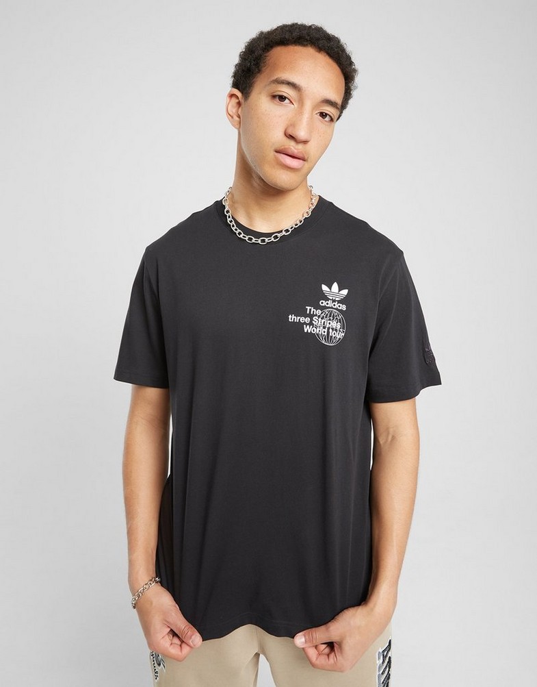Tricou pentru bărbați ADIDAS TRICOU BAND TEES - WORLD TOUR ORIGINALS POLY CORE JE4260 Negru