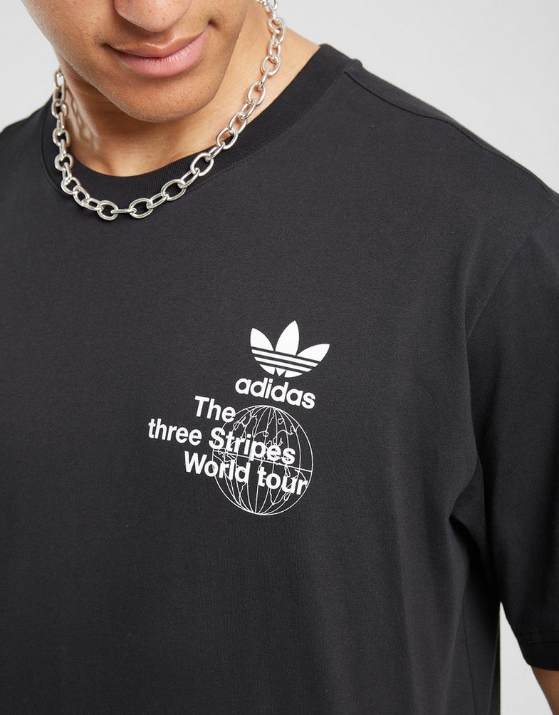 Tricou pentru bărbați ADIDAS TRICOU BAND TEES - WORLD TOUR ORIGINALS POLY CORE JE4260 Negru