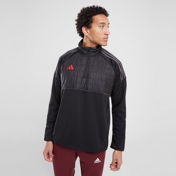 ADIDAS PULÓVER CIPZÁRAS TIRO WINT 1/4 ZIP BLK/RD