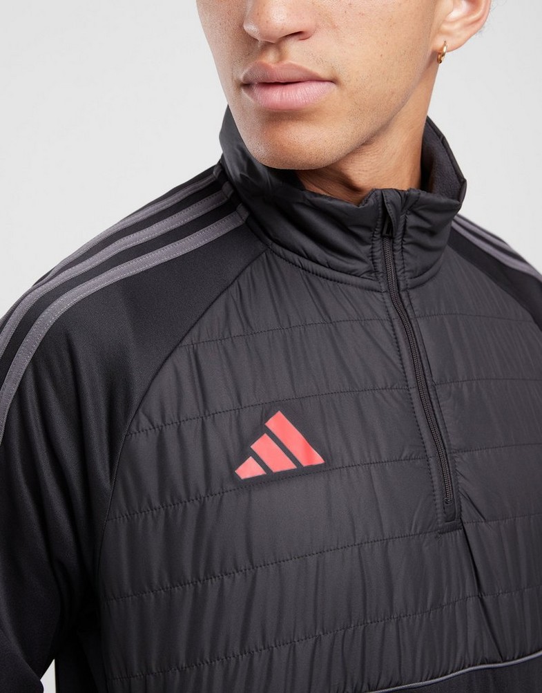 Férfi pulóverek ADIDAS PULÓVER CIPZÁRAS TIRO WINT 1/4 ZIP BLK/RD