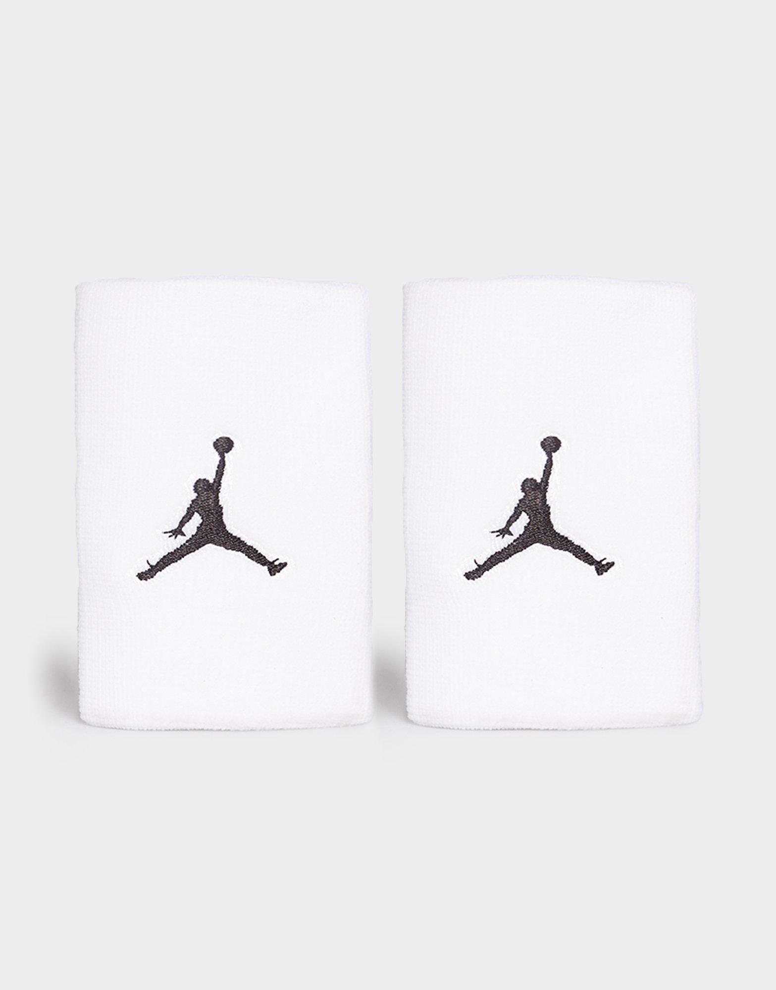 Dámske fitness doplnky JORDAN OPASKA JORDAN JUMPMAN WRISTBANDS JORDAN COT B/BALL CA JKN01101OS Biela