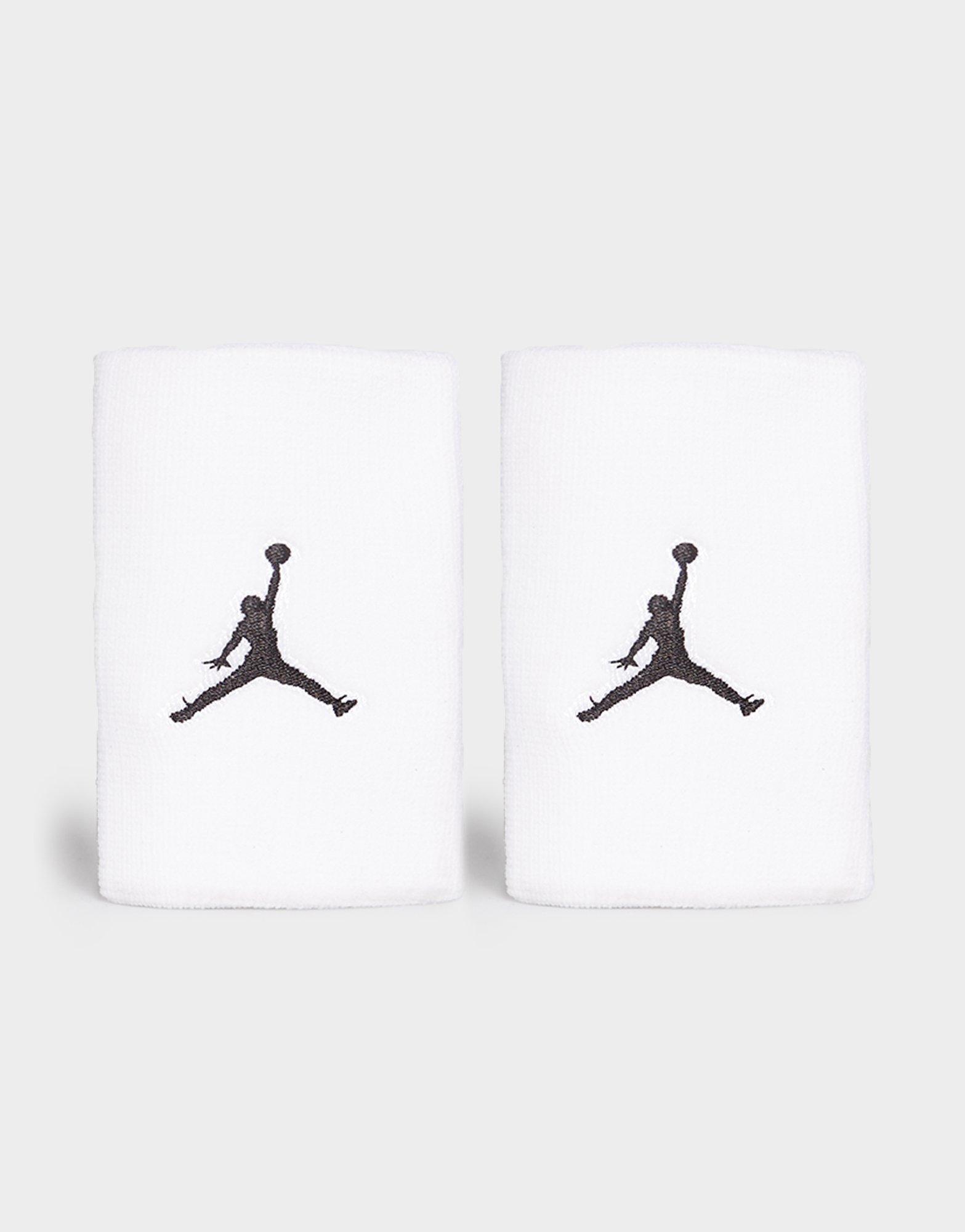 Dámske fitness doplnky JORDAN OPASKA JORDAN JUMPMAN WRISTBANDS JORDAN COT B/BALL CA JKN01101OS Biela