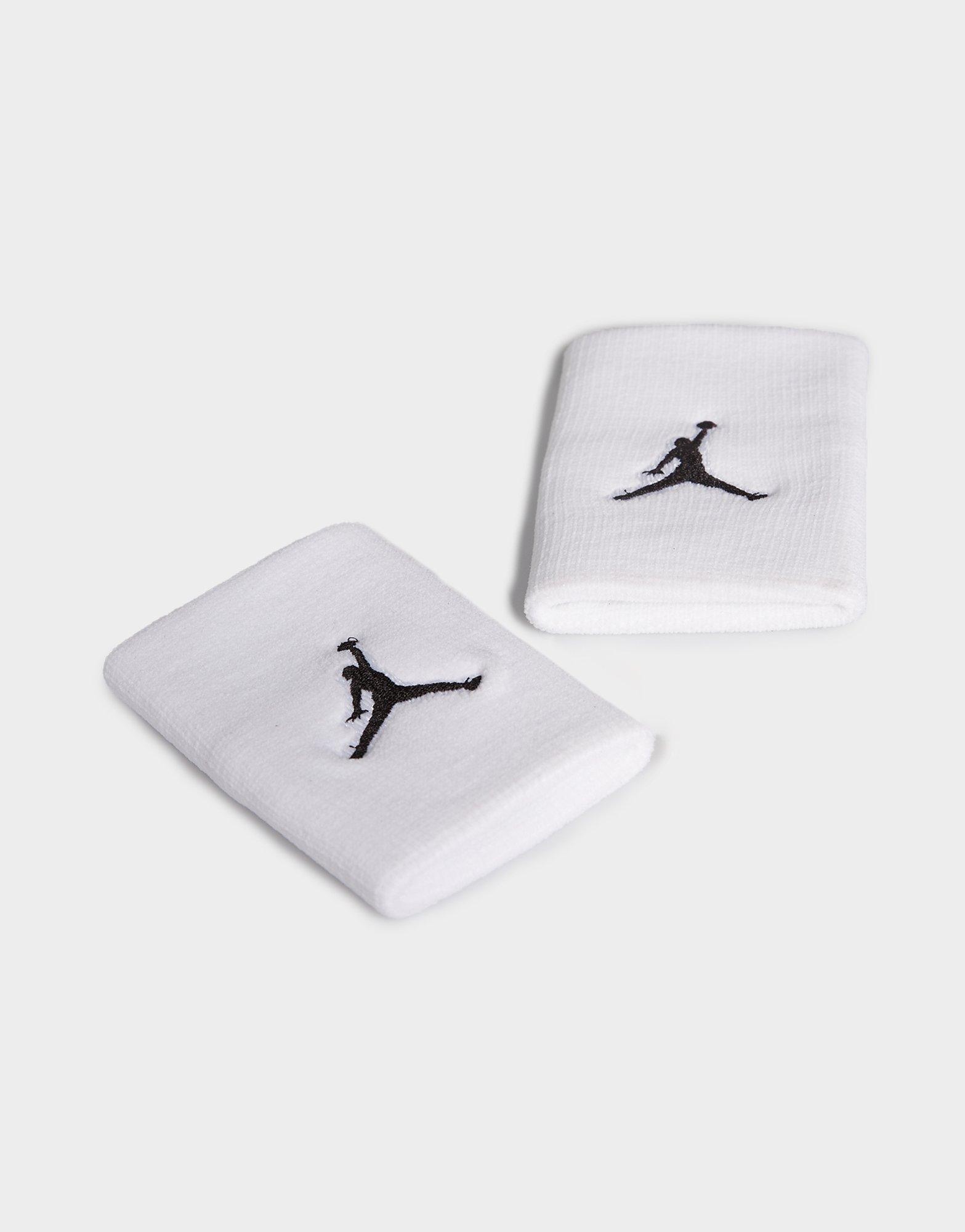Dámske fitness doplnky JORDAN OPASKA JORDAN JUMPMAN WRISTBANDS JORDAN COT B/BALL CA JKN01101OS Biela