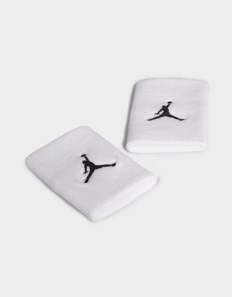 Dámske fitness doplnky JORDAN ПОВ'ЯЗКА JORDAN JUMPMAN WRISTBANDS JORDAN COT B/BALL JKN01101OS Білий