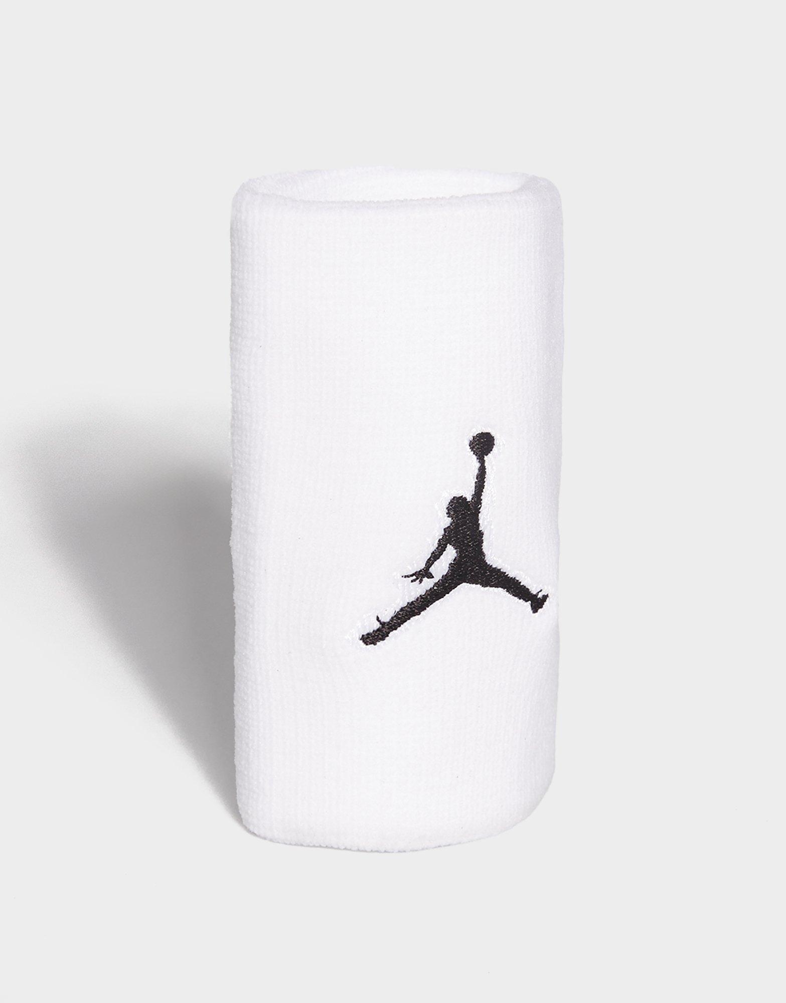 Dámske fitness doplnky JORDAN OPASKA JORDAN JUMPMAN WRISTBANDS JORDAN COT B/BALL CA JKN01101OS Biela