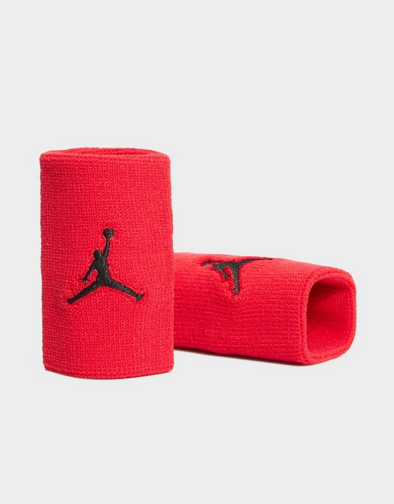 Dámske fitness doplnky JORDAN OPASKA JORDAN JUMPMAN WRISTBANDS JORDAN COT B/BALL CA JKN01605OS Červená