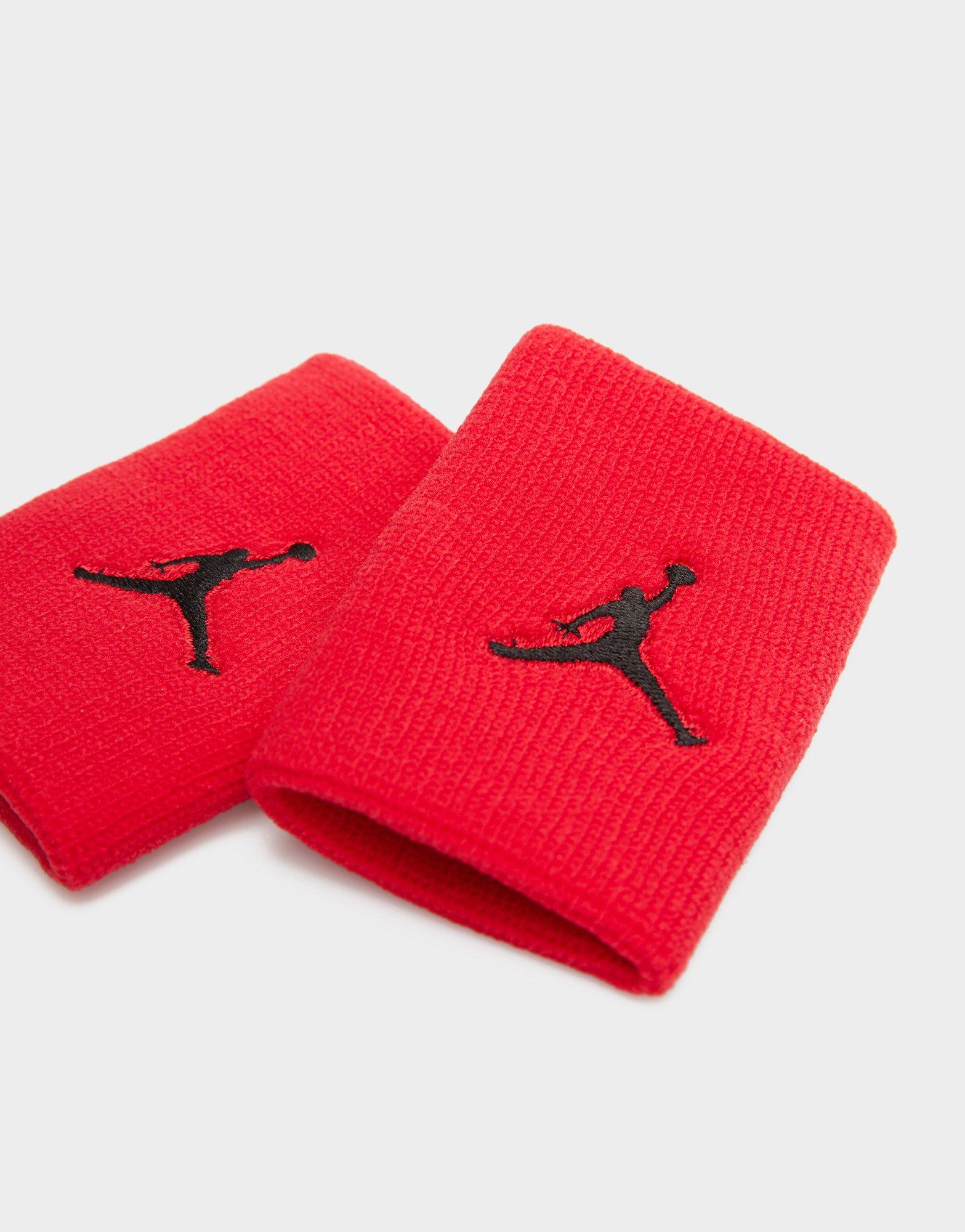 Dámske fitness doplnky JORDAN ПОВ'ЯЗКА JORDAN JUMPMAN WRISTBANDS JORDAN COT B/BALL JKN01605OS Червоний