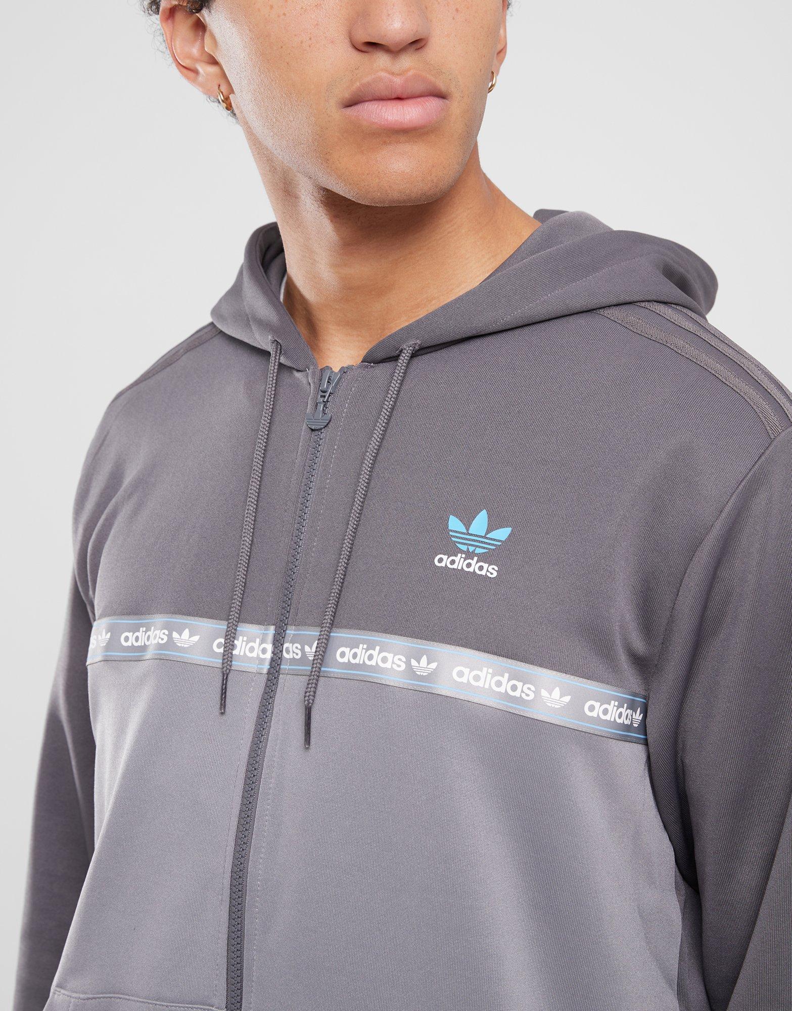 Bluza męska ADIDAS BLUZA ROZPINANA Z KAPTUREM FZ TAPE HD JM1179 Szary