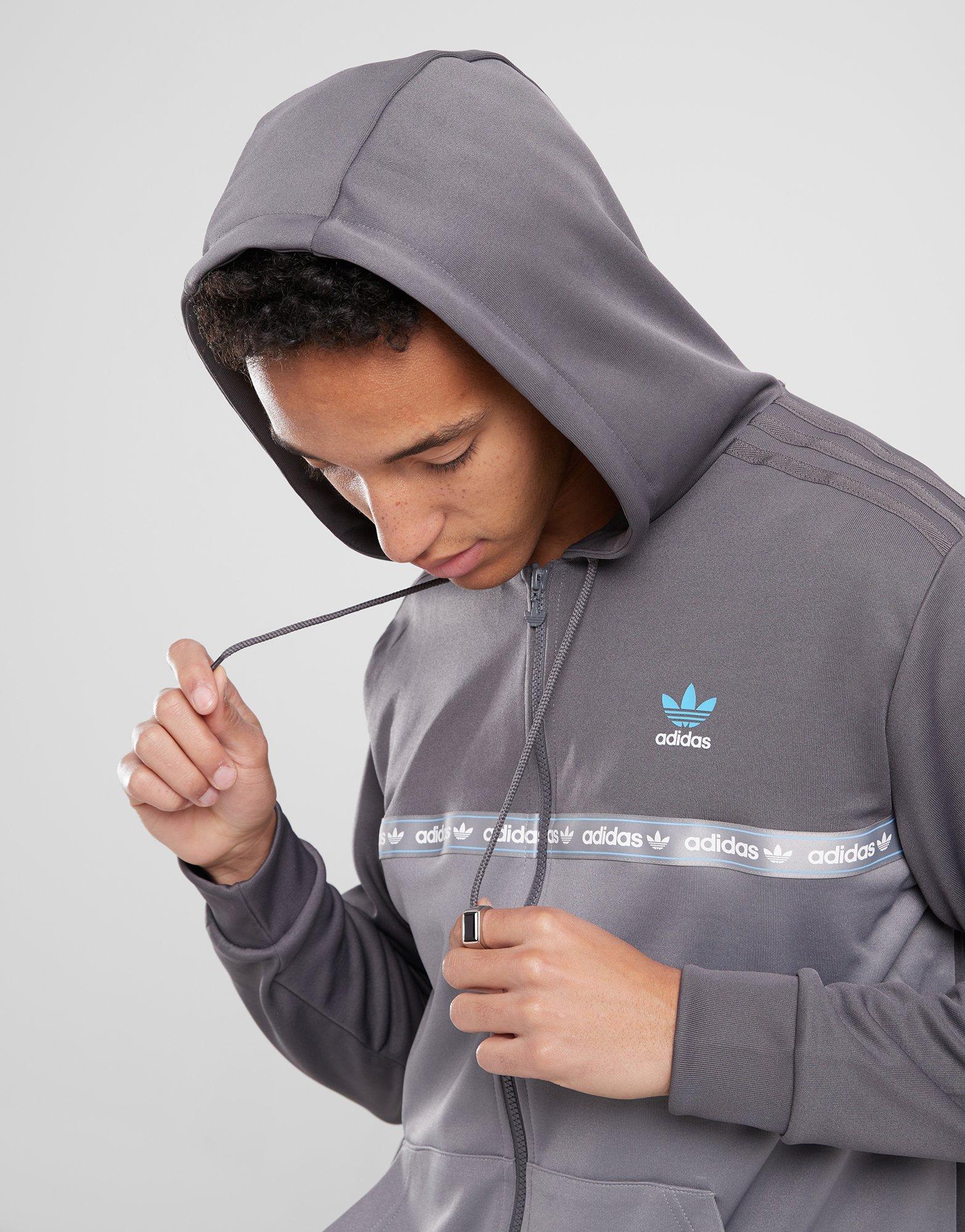 Bluza męska ADIDAS BLUZA ROZPINANA Z KAPTUREM FZ TAPE HD JM1179 Szary
