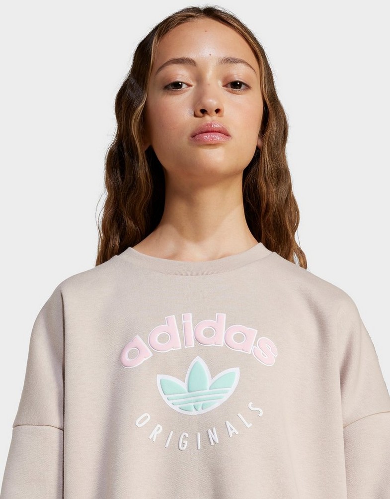 Bluza dziecięca ADIDAS BLUZA (G)LOGO CRP CREW BEIGE G JN2119 Beżowy