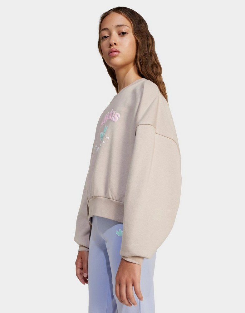 Bluza dziecięca ADIDAS BLUZA (G)LOGO CRP CREW BEIGE G JN2119 Beżowy