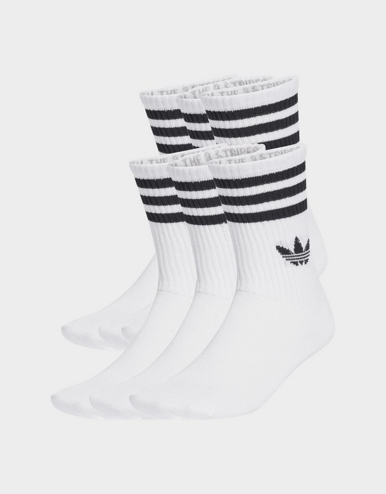 Șosete pentru femei ADIDAS ȘOSETE 3 STRIPES CREW SOCKS 6 PAIRS JV7410 Alb