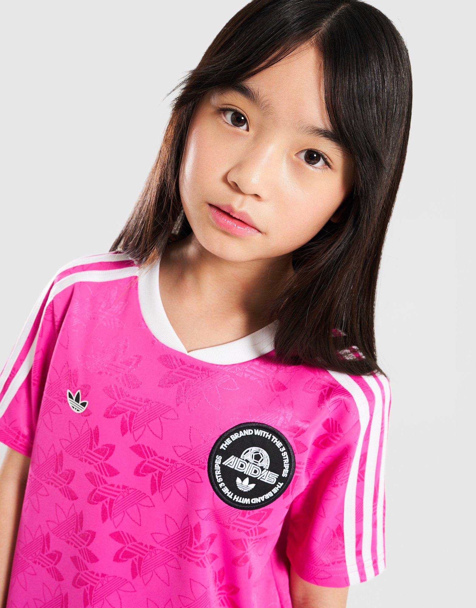 Koszulka, t-shirt dziecięcy ADIDAS T-SHIRT CROPPED TEE JV7683 Różowy