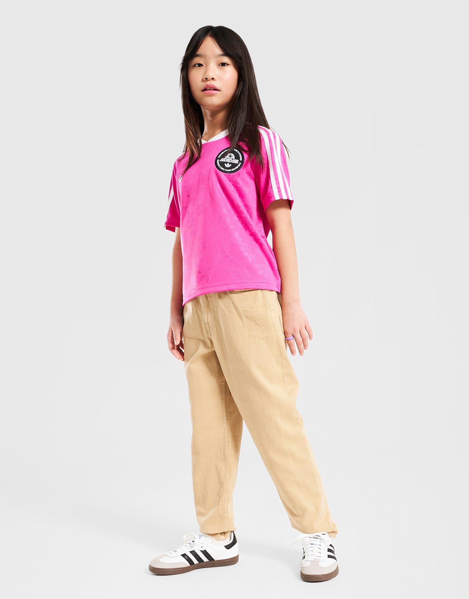 Koszulka, t-shirt dziecięcy ADIDAS T-SHIRT CROPPED TEE JV7683 Różowy