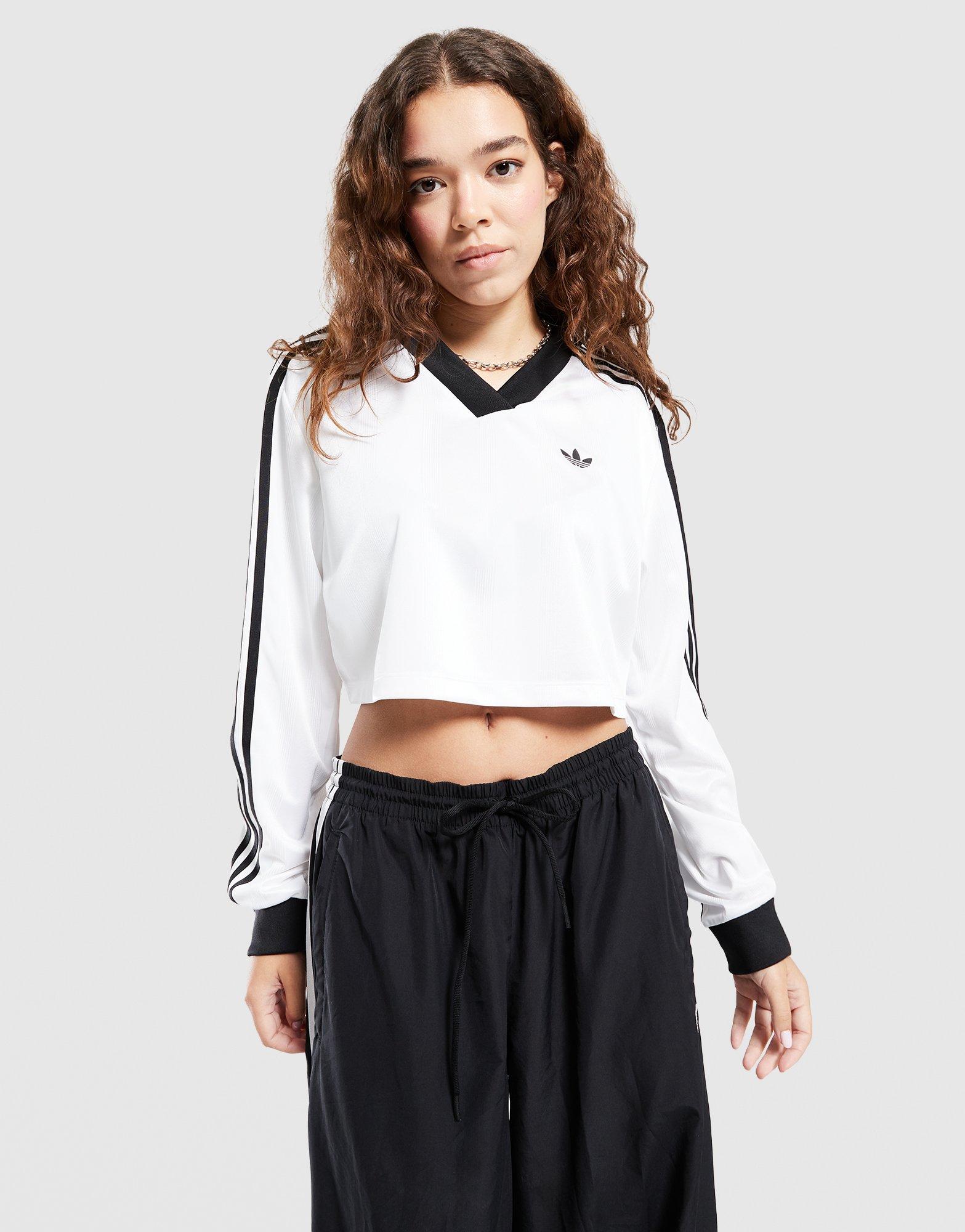 Dámske tričko ADIDAS TRIČKO JACQUARD LS TOP JV9740 Biela