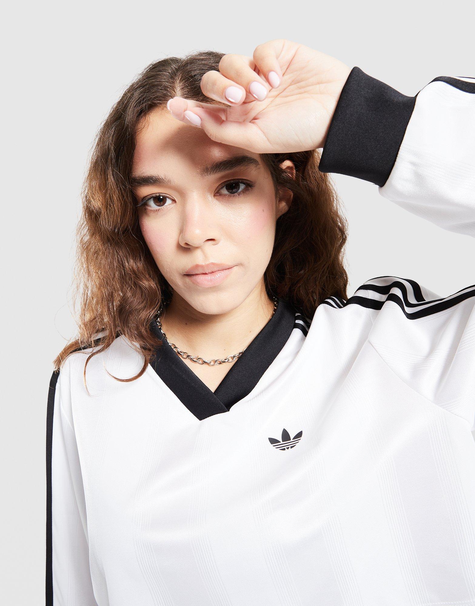 Dámske tričko ADIDAS TRIČKO JACQUARD LS TOP JV9740 Biela