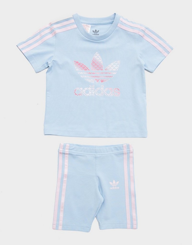 Trening pentru copii ADIDAS SET (G)$TRF AOP TEE/SHT SKYPK JW4893 Albastru