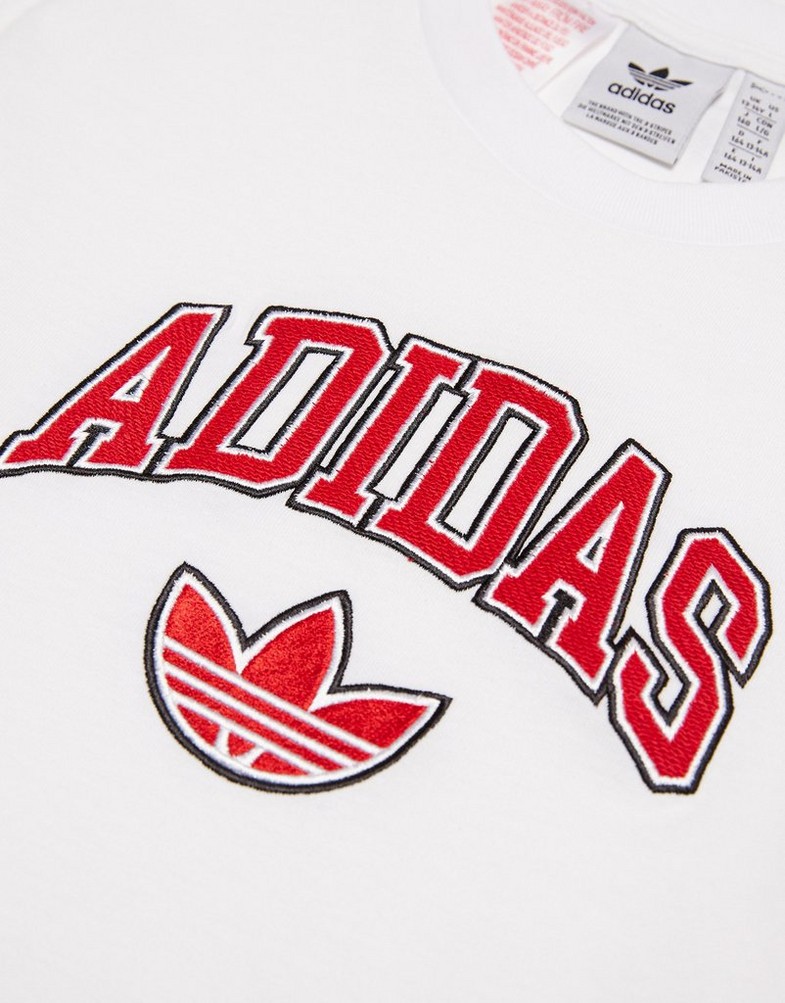 Koszulka, t-shirt dziecięcy ADIDAS T-SHIRT COLLEGIATE TEE WHITE B JX6850 Biały