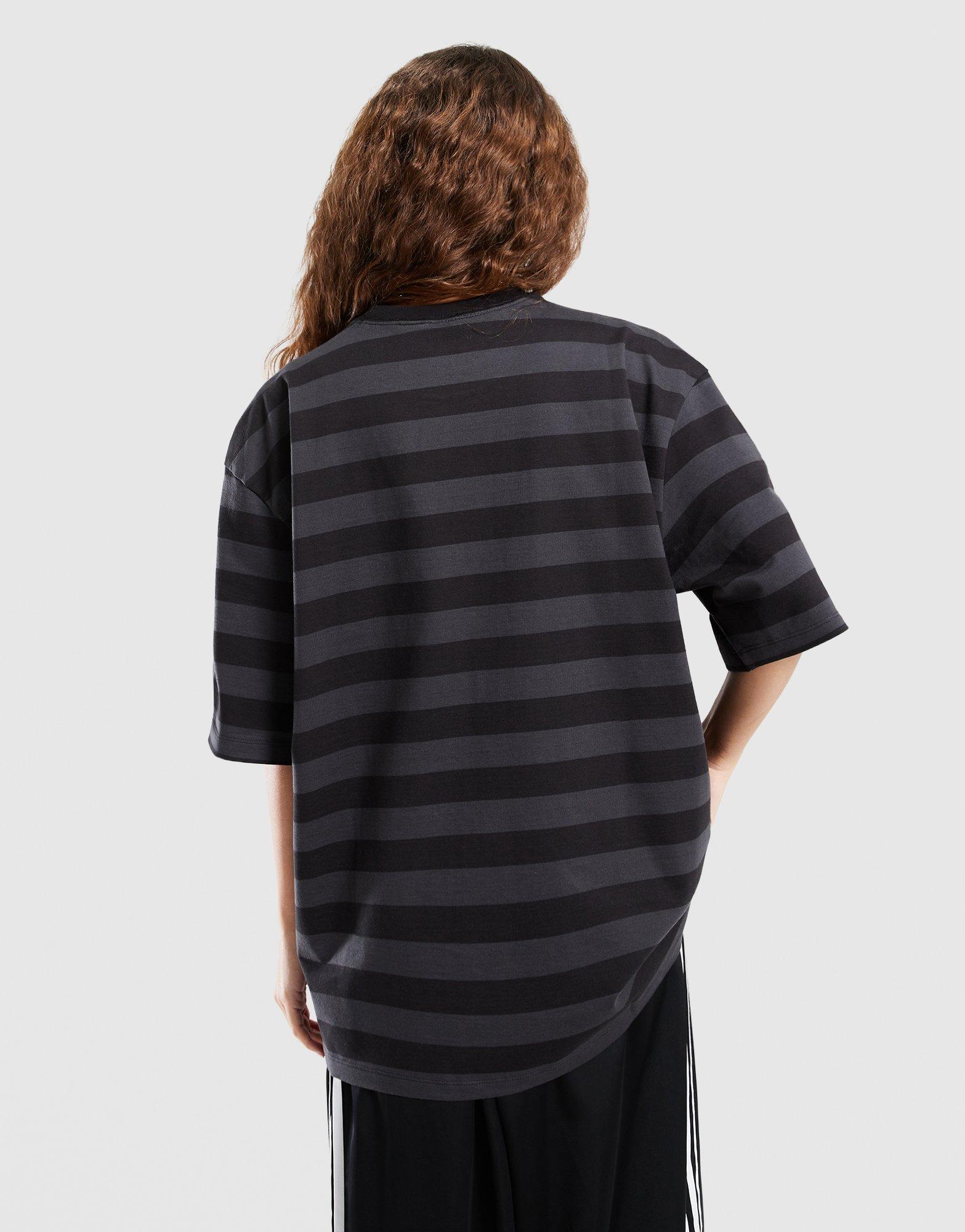 Koszulka, t-shirt damski ADIDAS T-SHIRT STRIPED SS TEE KF2321 Czarny