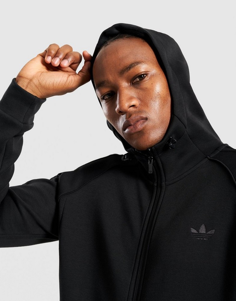 Bluză pentru bărbați ADIDAS BLUZĂ CU GLUGĂ SPACER FZ HD KG2229 Negru