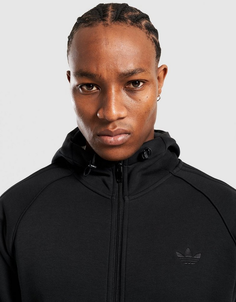 Bluză pentru bărbați ADIDAS BLUZĂ CU GLUGĂ SPACER FZ HD KG2229 Negru