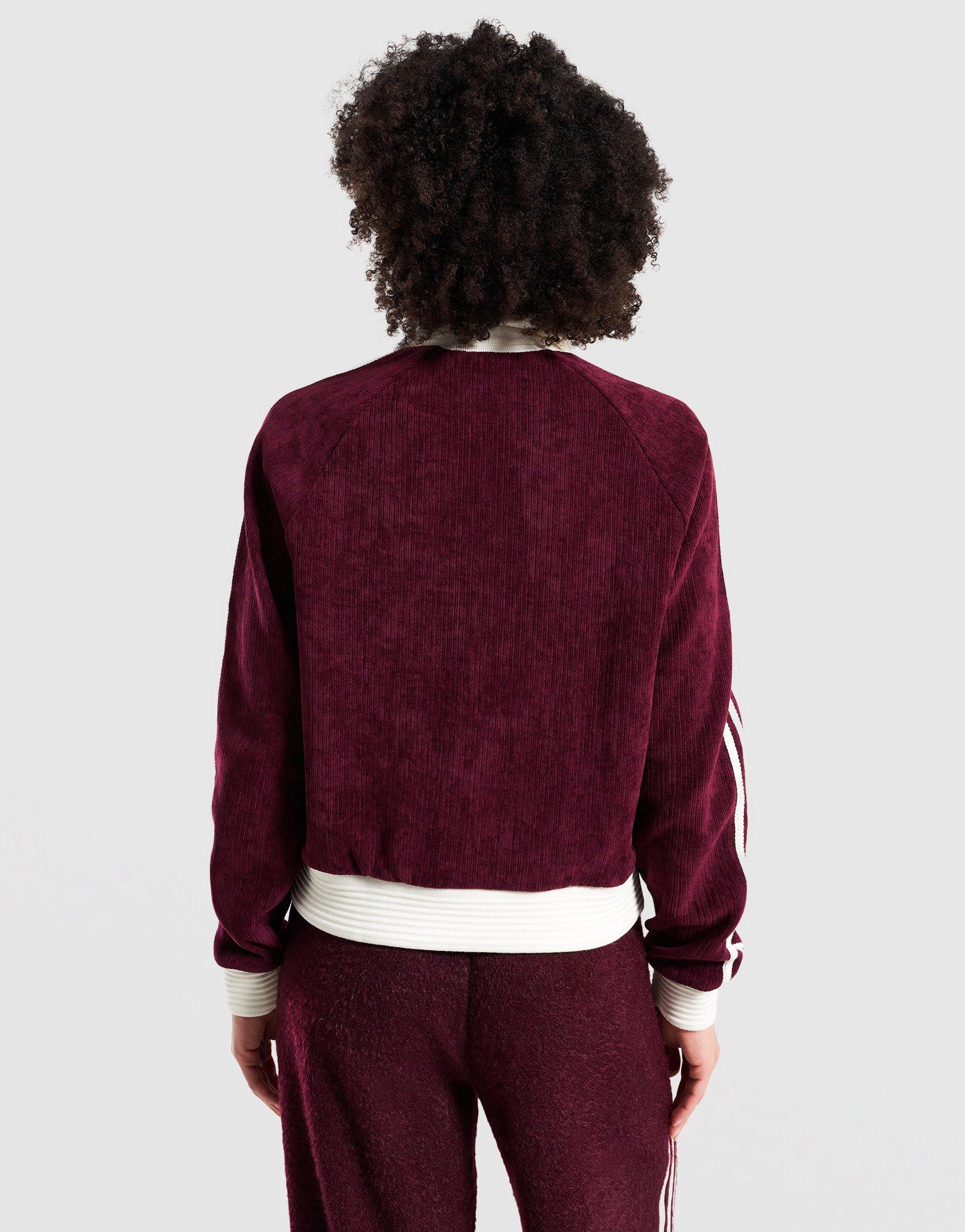 Bluza damska ADIDAS BLUZA ROZPINANA VELOUR KNIT TRACK TOP KS0400 Bordowy