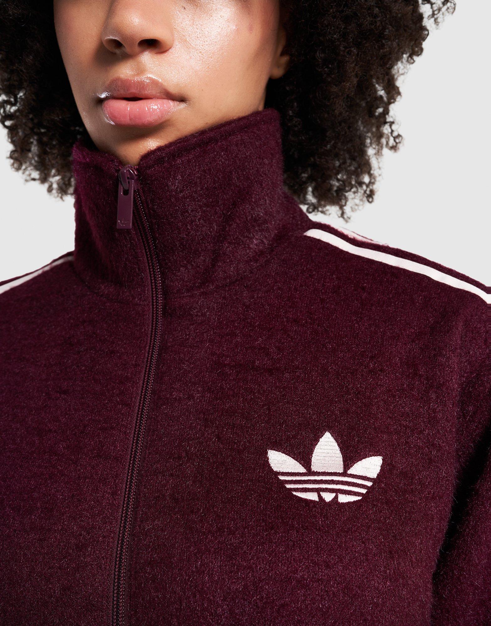 Bluza damska ADIDAS BLUZA ROZPINANA MOHAIR FB TT KS0428 Bordowy