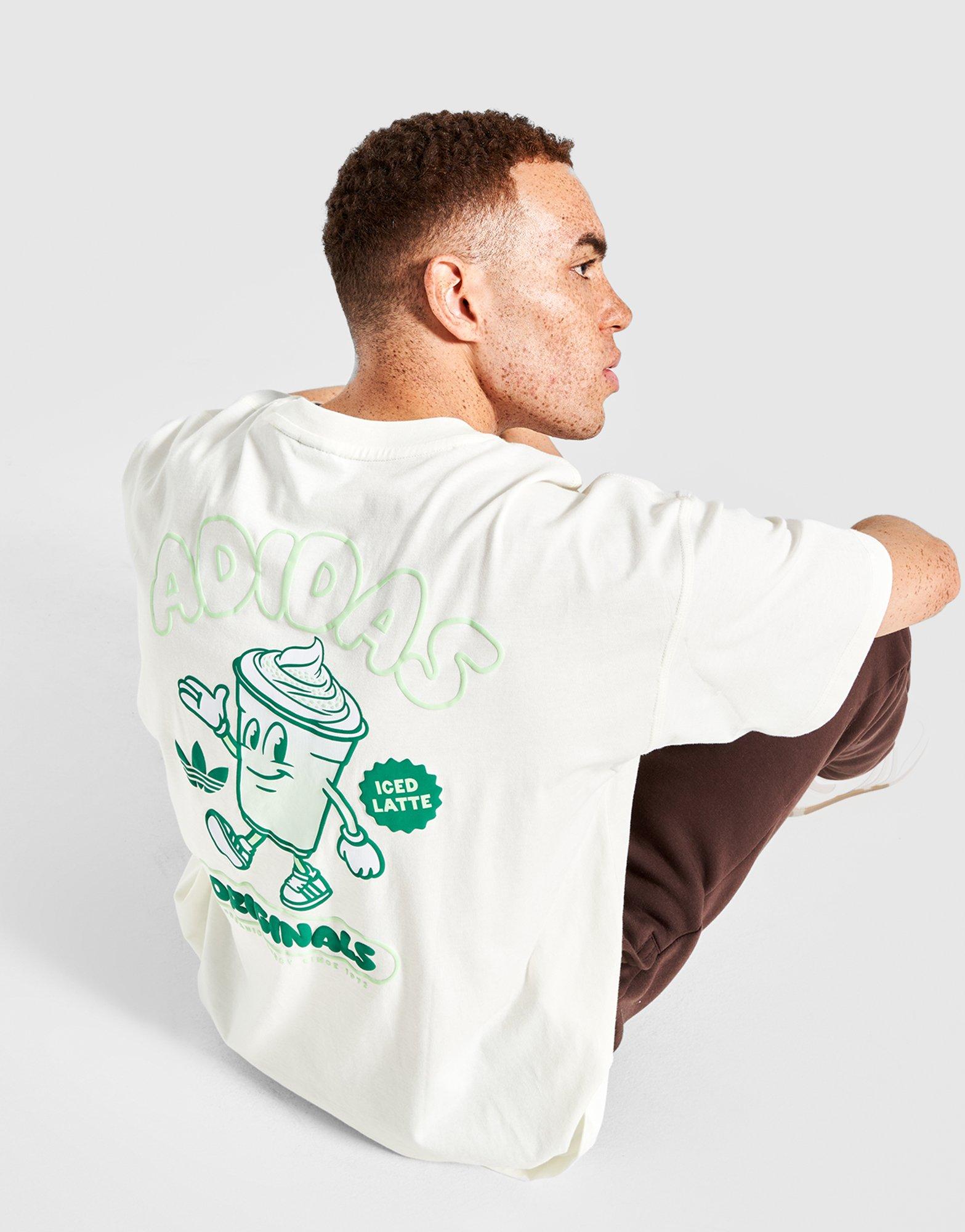 Koszulka, t-shirt męski ADIDAS T-SHIRT ICED LATTE KS6760 Biały