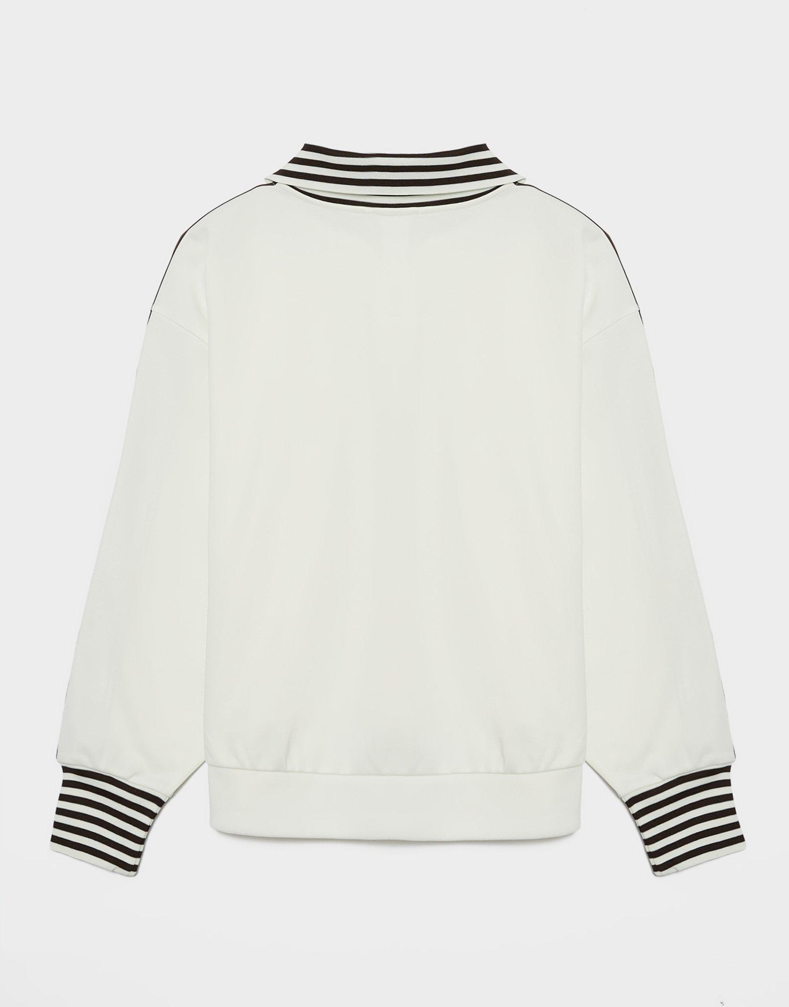 Dámska mikina ADIDAS MIKINA VINTAGE BB TT STRIPED RIB KW2055 Biela