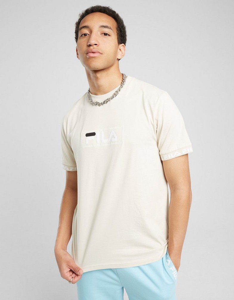 Koszulka, t-shirt męski FILA T-SHIRT SQUADS TPE TEE BGE M006SQUADSBGE Beżowy