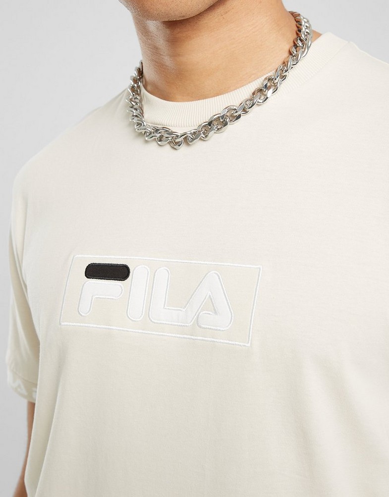 Koszulka, t-shirt męski FILA T-SHIRT SQUADS TPE TEE BGE M006SQUADSBGE Beżowy