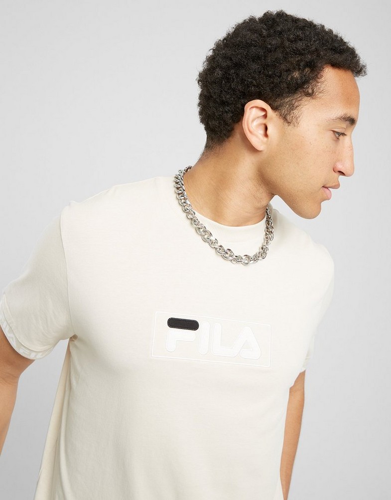 Koszulka, t-shirt męski FILA T-SHIRT SQUADS TPE TEE BGE M006SQUADSBGE Beżowy