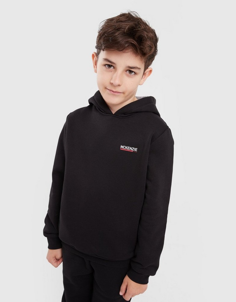 MCKENZIE BLUZA Z KAPTUREM ESSENTIALS OH HD BLK-BLK MCKTJB16613007 Czarny