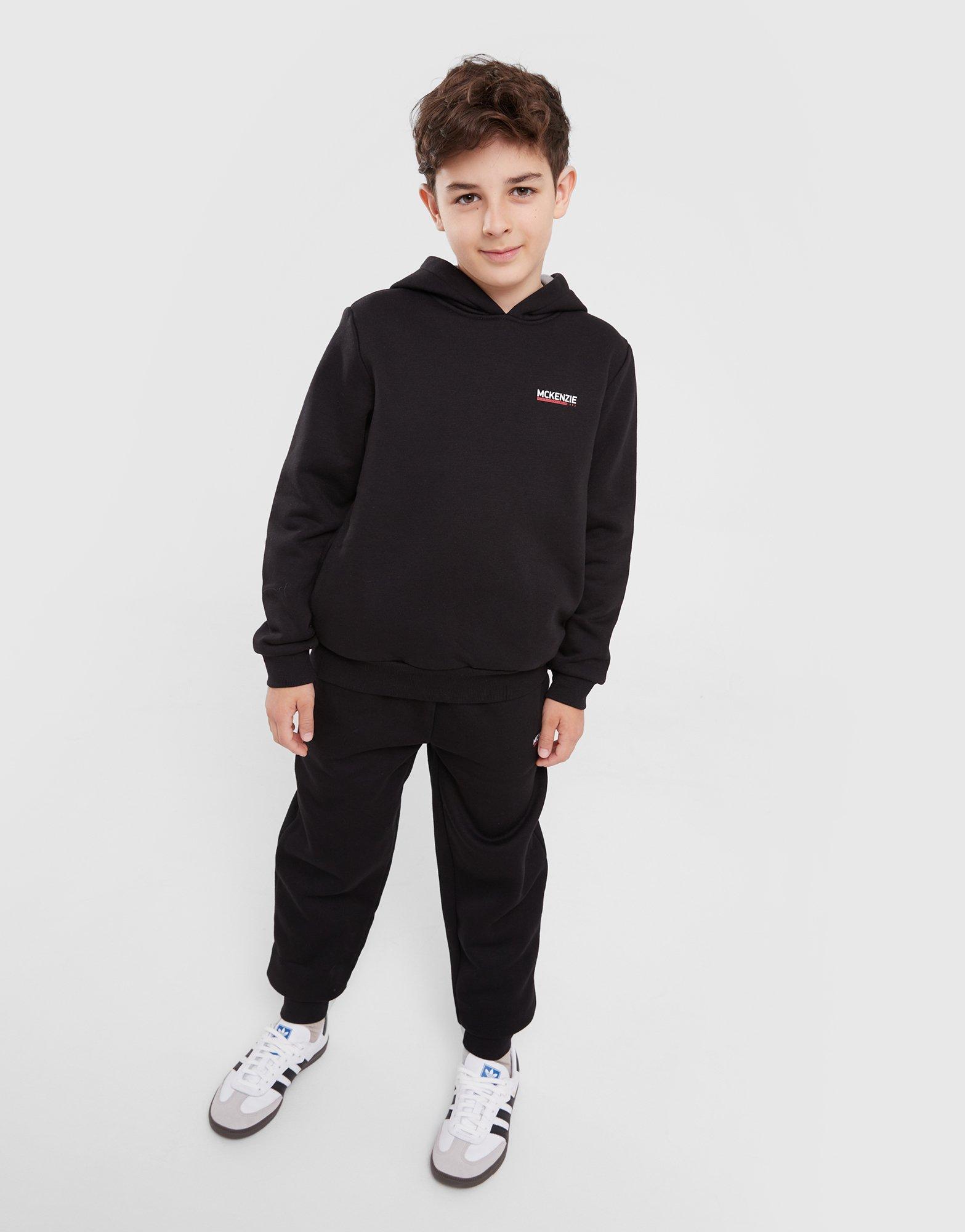 Detská mikina MCKENZIE MIKINA S KAPUCÍ   ESSENTIALS OH HD BLK-BLK MCKTJB16613007 Černá