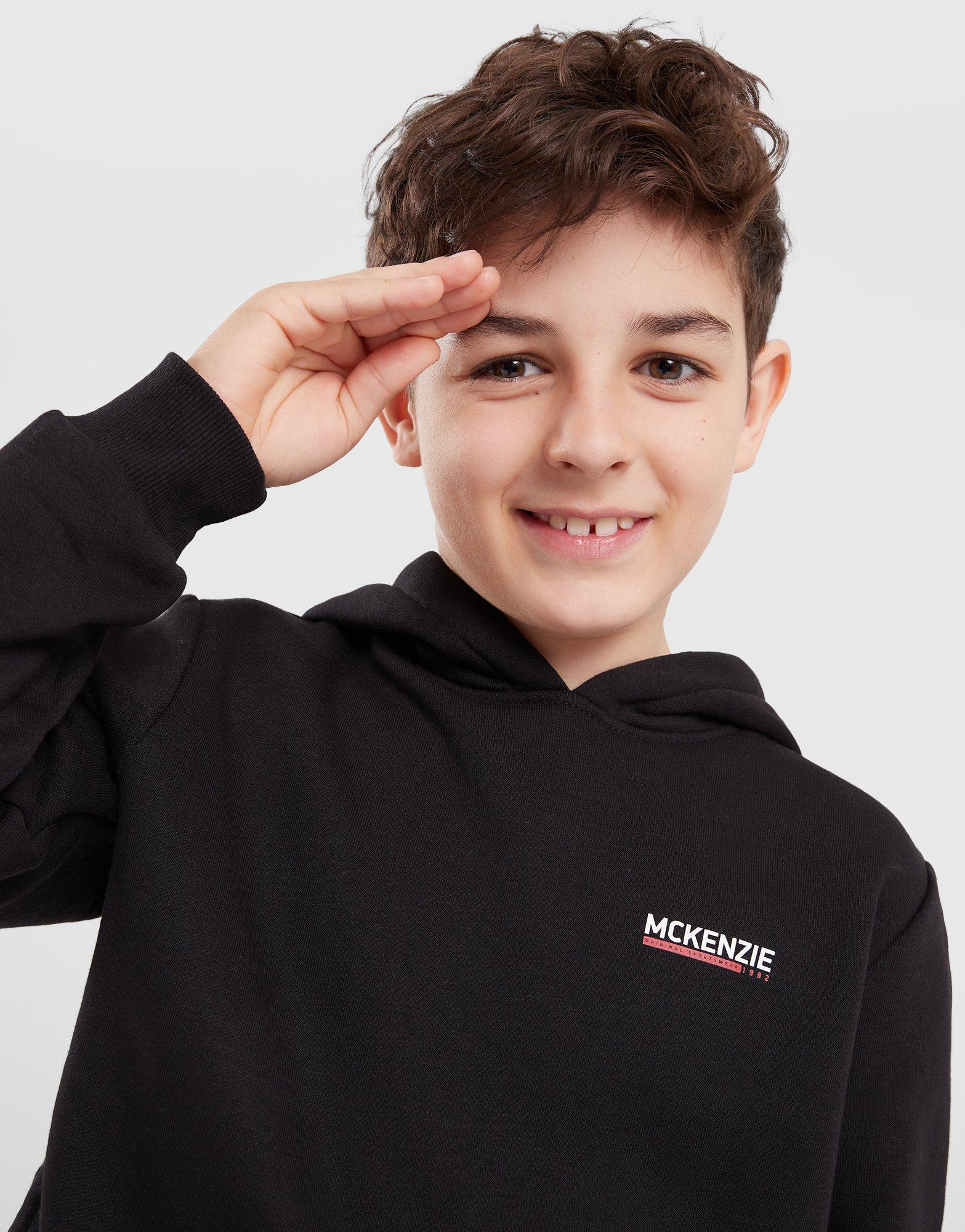 Detská mikina MCKENZIE MIKINA S KAPUCÍ   ESSENTIALS OH HD BLK-BLK MCKTJB16613007 Černá