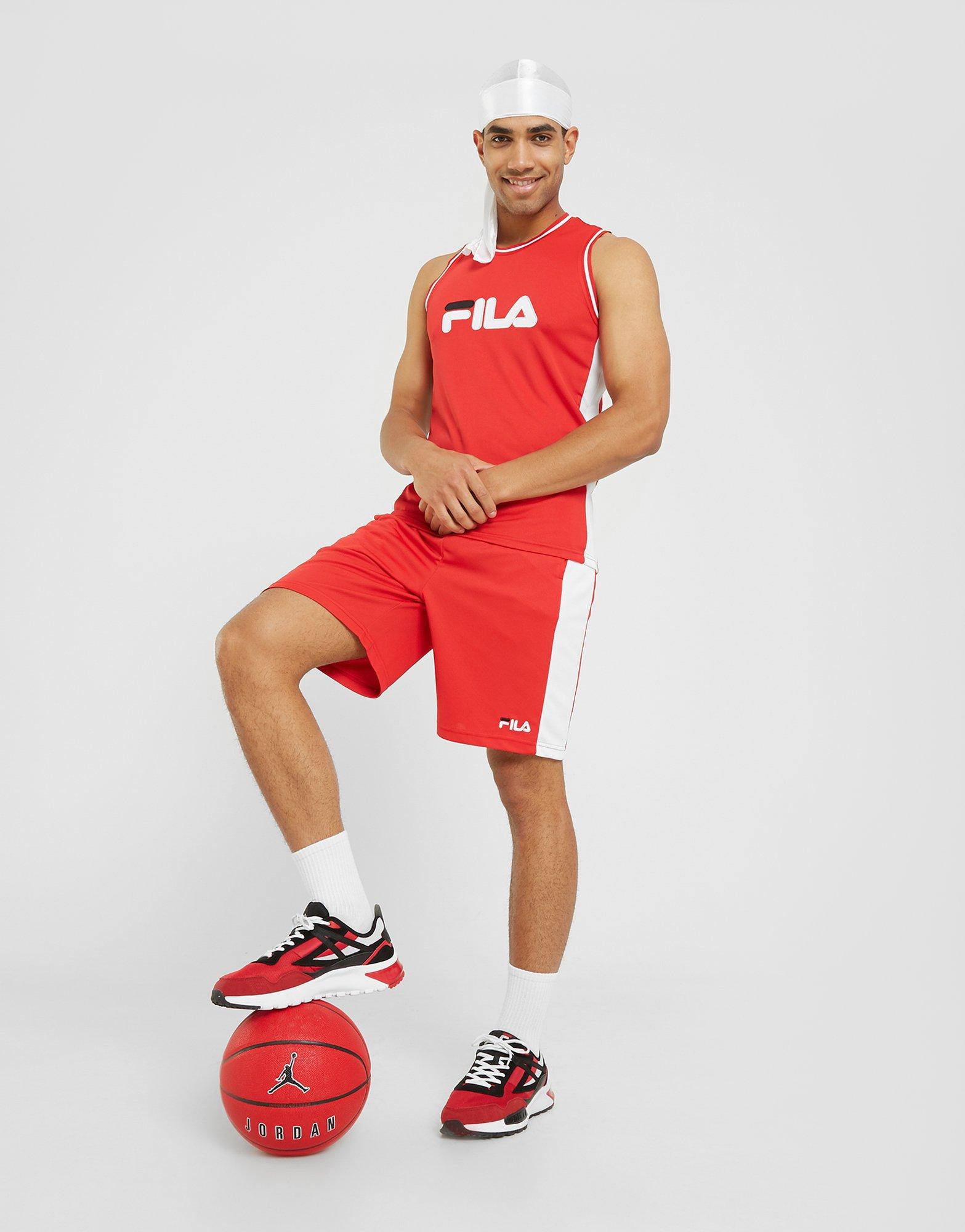 Krótkie spodenki, szorty męskie FILA SZORTY MELLI BBBAL SHT RED MELLISS22JDM026RED Czerwony