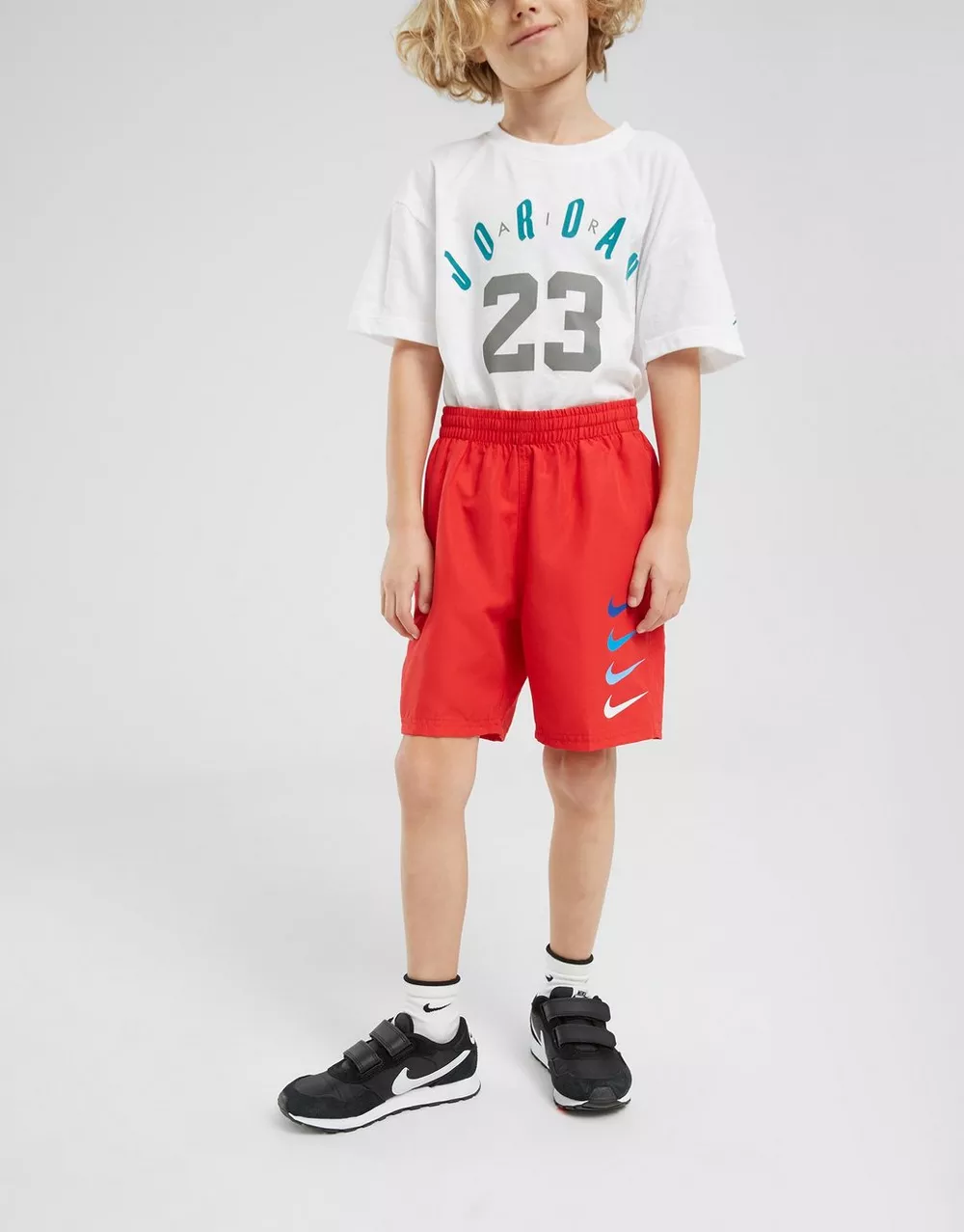 NIKE SWIM ШОРТИ STACKED SWOOSH SWIM RED, фото 1 з 4