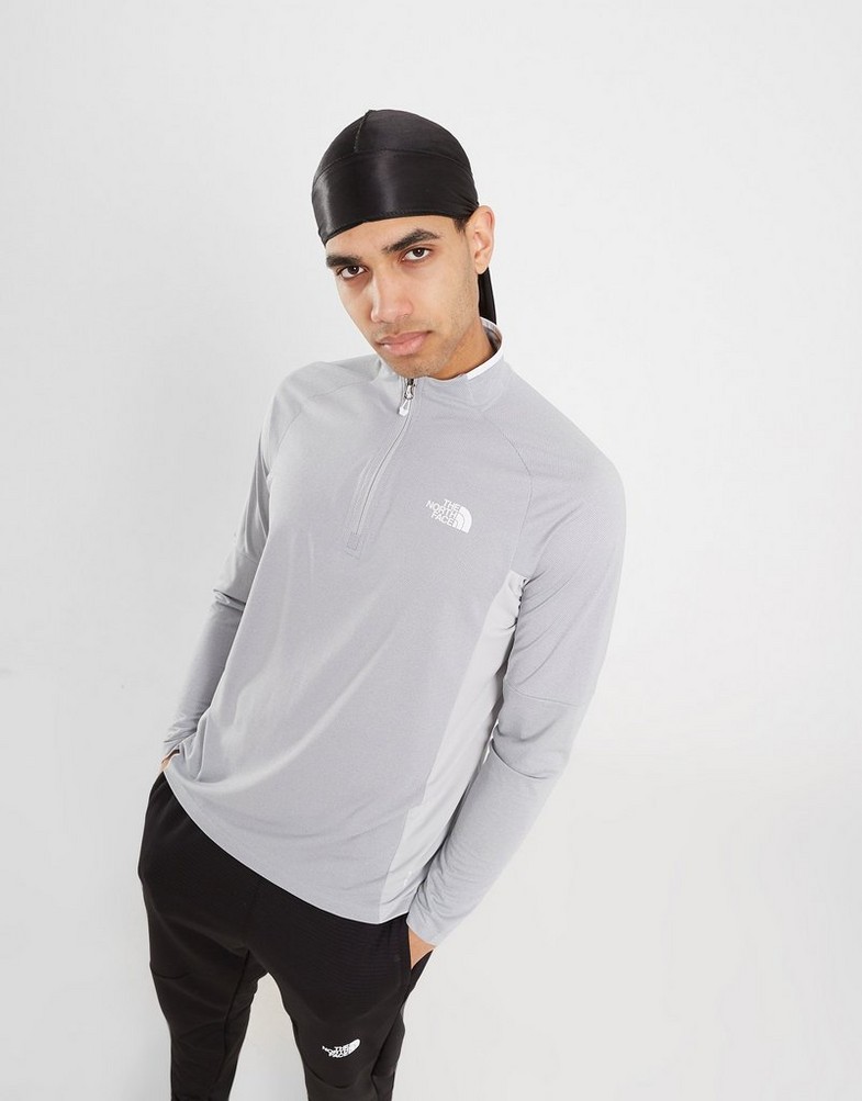 Koszulka, t-shirt męski THE NORTH FACE T-SHIRT NEW PERF LS 1/4 ZP TNFLTGYH NF0A83GJLXP1 Szary