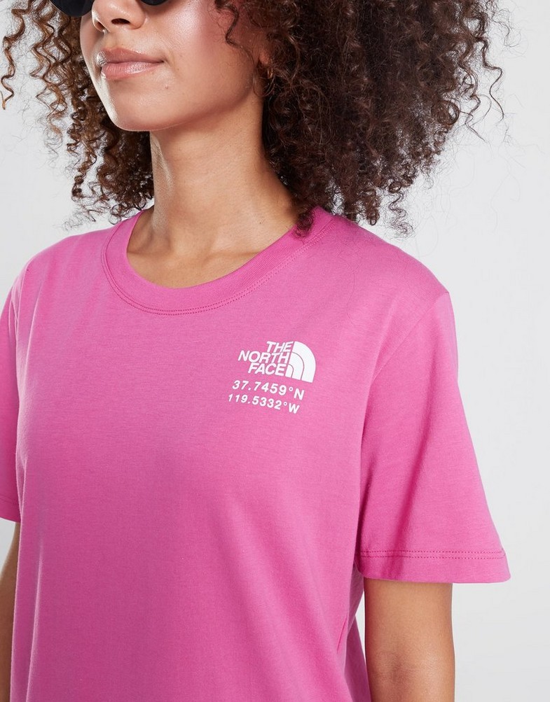 Koszulka, t-shirt damski THE NORTH FACE T-SHIRT COORDINATE BACK GRAPH ROSE NF0A858IV0U1 Różowy