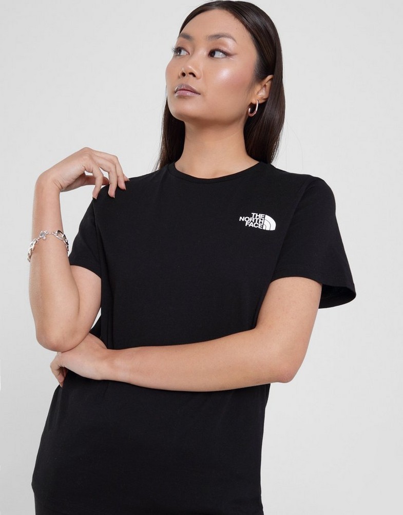 Női póló THE NORTH FACE PÓLÓ MOUNTAIN BACK PRINT S BLK NF0A858JJK31 Fekete