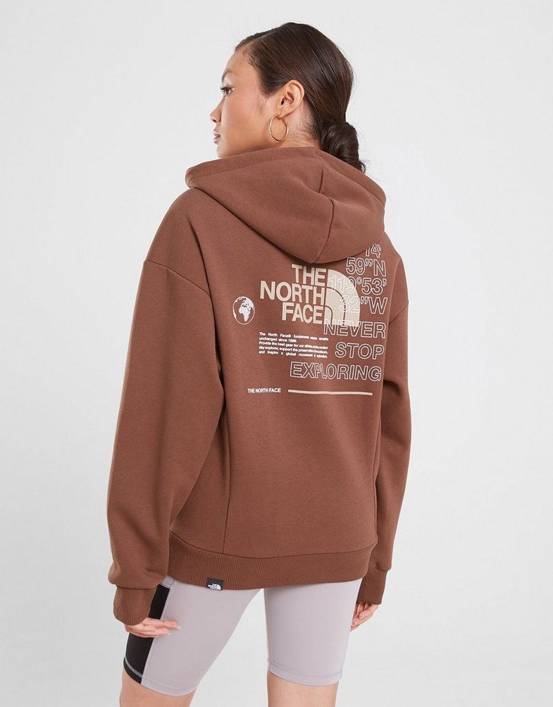 Bluza damska THE NORTH FACE BLUZA Z KAPTUREM MULTIWORLD G HO BR NF0A858K0KA1 Brązowy